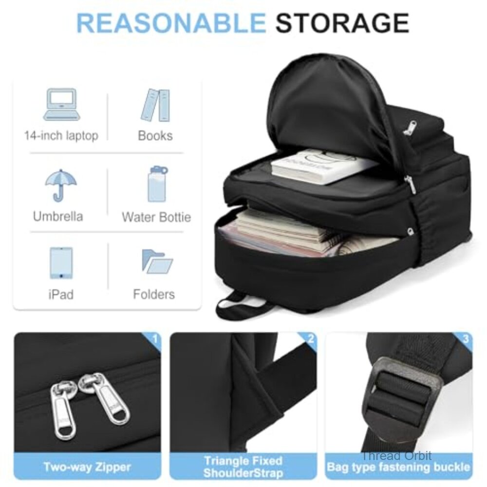 Lightweight Nylon Daypack Backpack with Multiple … - image 3